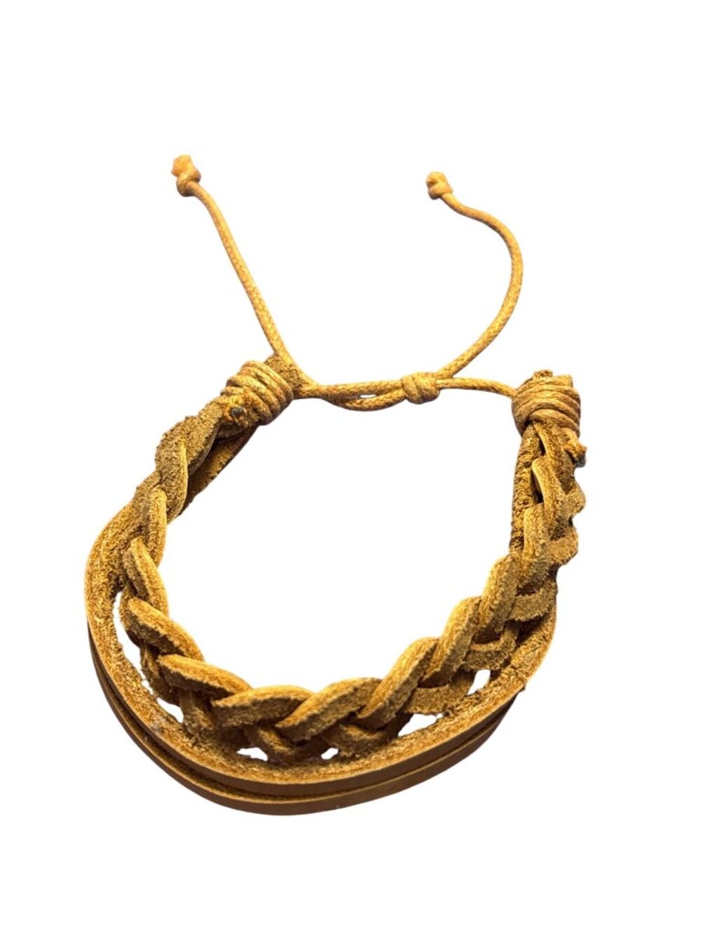 Brown Leather Cord Adjustable Bracelet Braided
